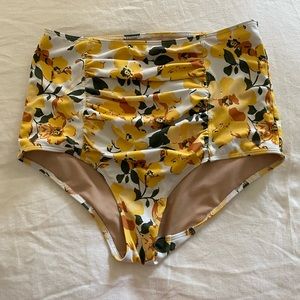 Kortni Jeane yellow floral swim bottoms